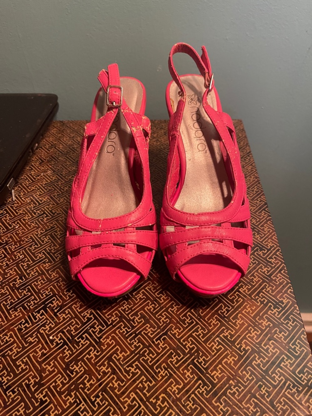Aldo Hot Pink Slingback Peep-Toe Heels